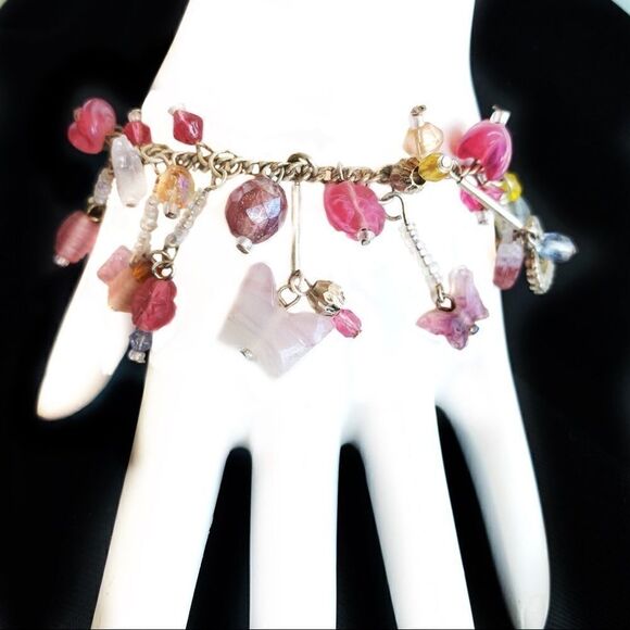 Glass butterfly bead.bracelet charms toggle clasp - Picture 3 of 8